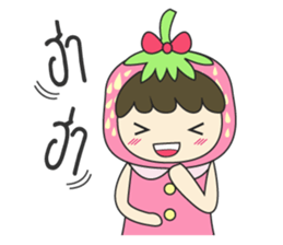 strawberry cute girl sticker #8933941