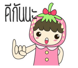 strawberry cute girl sticker #8933943