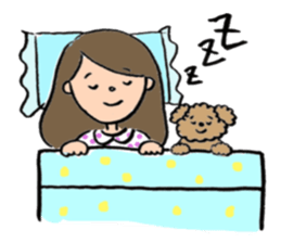 pretty girl and dog sticker #8936396