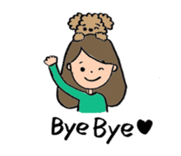 pretty girl and dog sticker #8936399