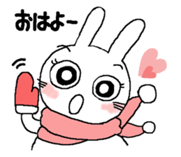 Rabbit pretty with all efforts(Winter) sticker #8940184