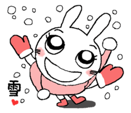 Rabbit pretty with all efforts(Winter) sticker #8940190