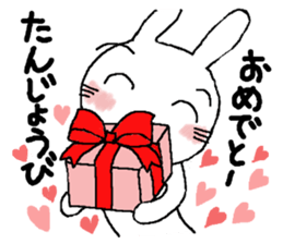 Rabbit pretty with all efforts(Winter) sticker #8940206