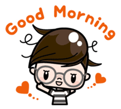 Cute girl with round glasses 2 sticker #8940745