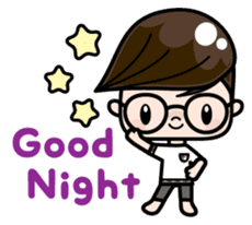 Cute girl with round glasses 2 sticker #8940747
