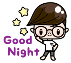 Cute girl with round glasses 2 sticker #8940747