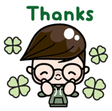 Cute girl with round glasses 2 sticker #8940749