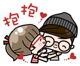 Cute girl with round glasses 2 sticker #8940778