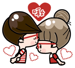 Cute girl with round glasses 2 sticker #8940779