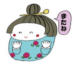 Cute Japanese doll sticker #8949429