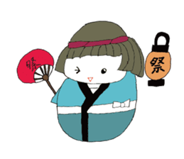 Cute Japanese doll sticker #8949435