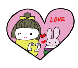 Cute Japanese doll sticker #8949450