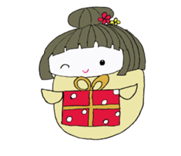 Cute Japanese doll sticker #8949453
