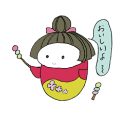 Cute Japanese doll sticker #8949459