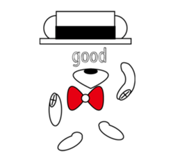 hat bow-tie bear sticker #8949464