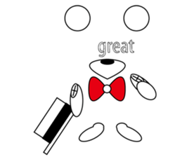 hat bow-tie bear sticker #8949474