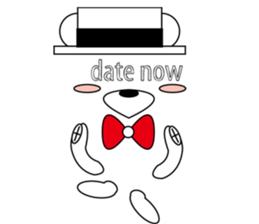 hat bow-tie bear sticker #8949479