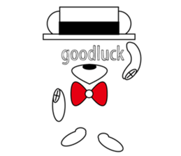 hat bow-tie bear sticker #8949482