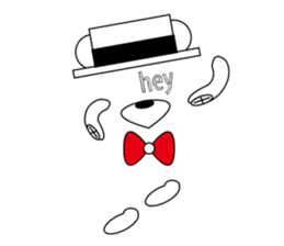 hat bow-tie bear sticker #8949483