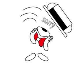 hat bow-tie bear sticker #8949486