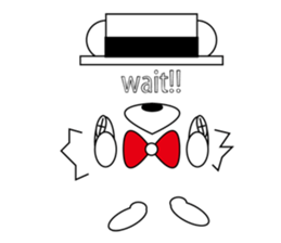 hat bow-tie bear sticker #8949490