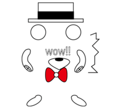 hat bow-tie bear sticker #8949495