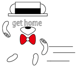 hat bow-tie bear sticker #8949498