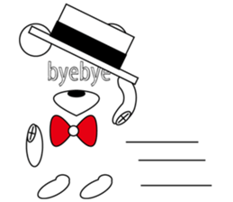 hat bow-tie bear sticker #8949499