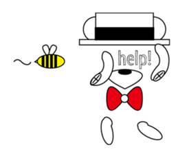 hat bow-tie bear sticker #8949500