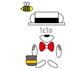 hat bow-tie bear sticker #8949503