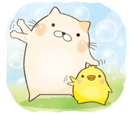 Everyday cat and chick sticker #8950160