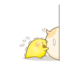 Everyday cat and chick sticker #8950188