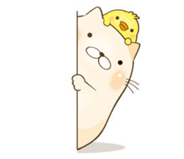 Everyday cat and chick sticker #8950189