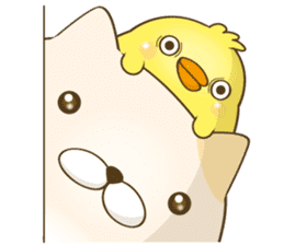 Everyday cat and chick sticker #8950190