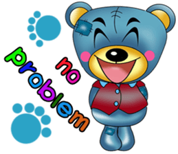 Friendly blue bear sticker #8953634