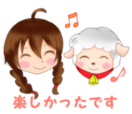 Sometimes sheep and girl sticker #8953741