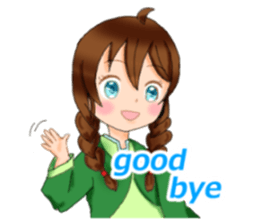 Sometimes sheep and girl sticker #8953759