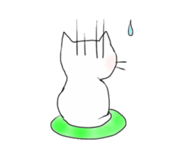 A white cat "kuu" sticker #8954425
