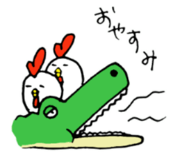 There are two cocks and an alligator sticker #8954962