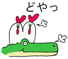 There are two cocks and an alligator sticker #8954966