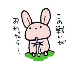 Flag construction rabbit sticker #8956056