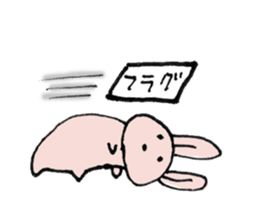 Flag construction rabbit sticker #8956090