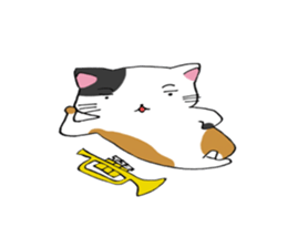 Calico cat brass band sticker #8960473