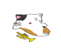 Calico cat brass band sticker #8960473