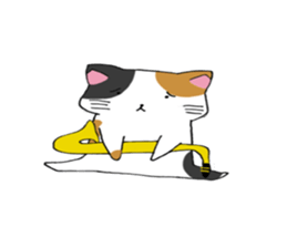 Calico cat brass band sticker #8960478