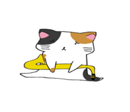 Calico cat brass band sticker #8960478