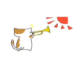 Calico cat brass band sticker #8960486