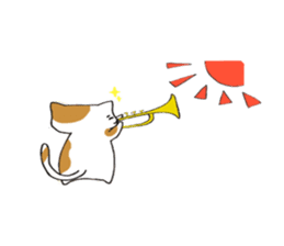 Calico cat brass band sticker #8960486