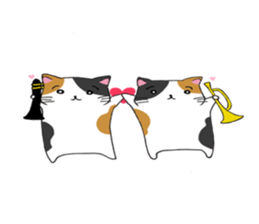 Calico cat brass band sticker #8960488