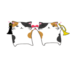Calico cat brass band sticker #8960488